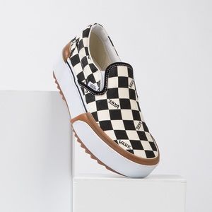 NWOT Vans stacked checkered slip on sneaker